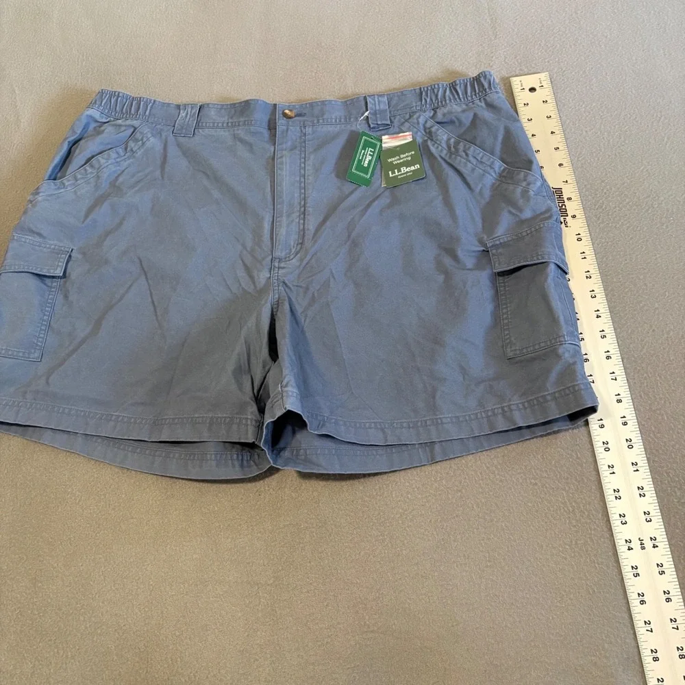 LL Bean Cargo Shorts Mens 46x6 Vintage Indigo Tropic Weight Comfort Waist NEW